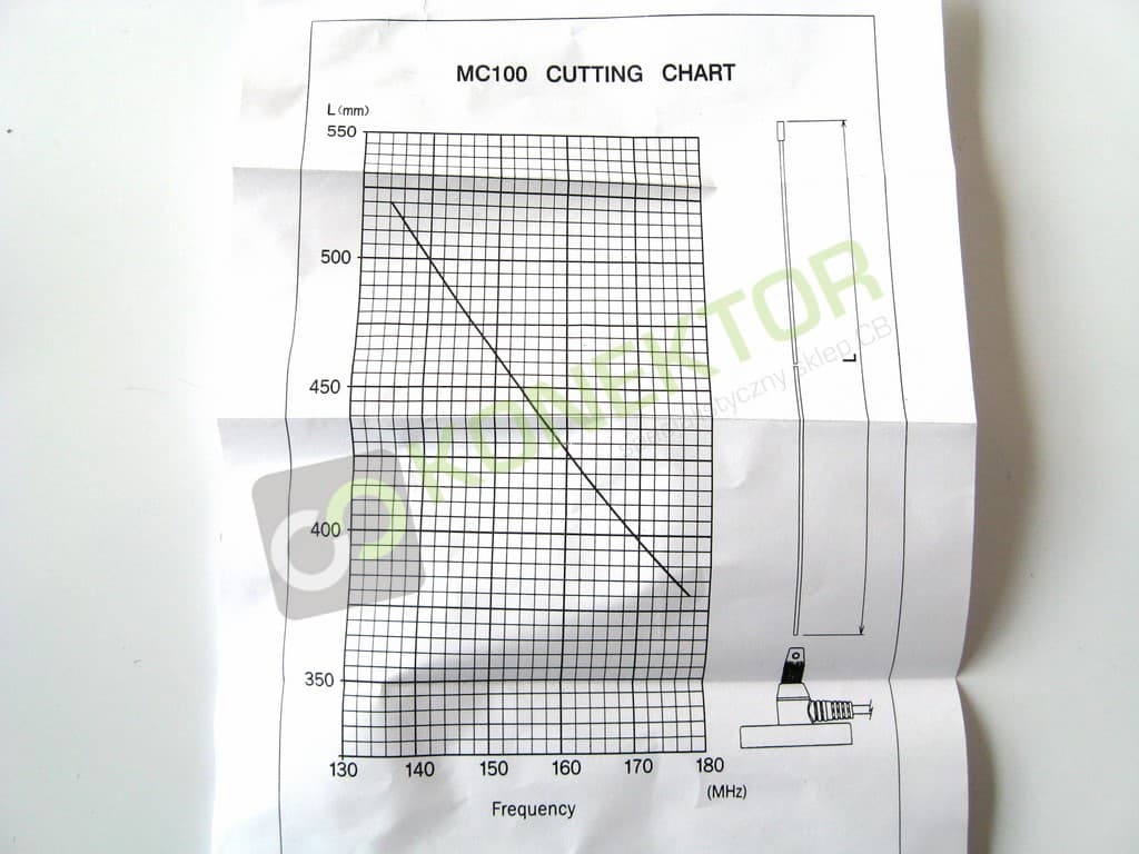 Diamond MC100 DYSKRETNA antena VHF 134~174MHz długość 44-57cm, podstawa magnetyczna z kablem 4m