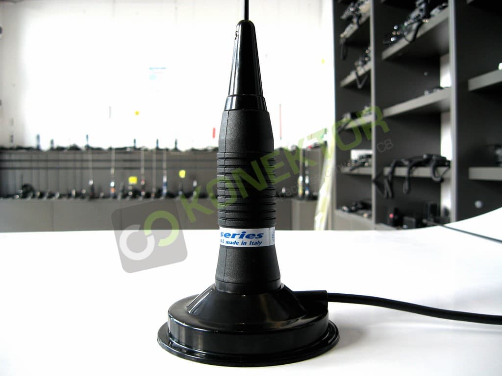 Podstawa magnetyczna 95mm typ PL (magnes) do anten wkręcanych, kabel 4m oraz wtyk UC-1 do radia