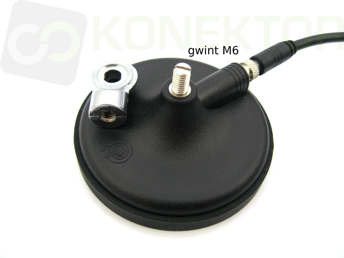 Adapter przejściówka gniazdo M6 / oczko DV wersja krótka do VOLVO, SCANIA, MAN, Mercedes Actros, podstawa Pirat