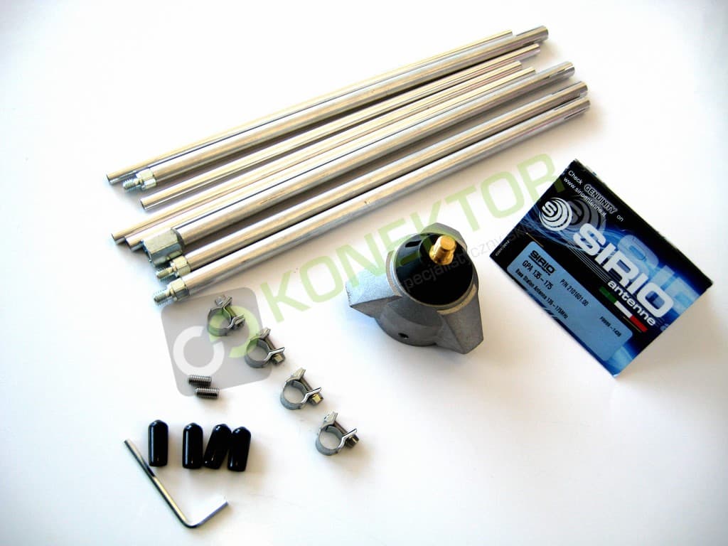 Sirio GPA 40-70 antena bazowa VHF 40-70MHz 1/4 fali długość 320cm (aluminiowa) np. pasmo leśne, pasmo 6m, 4m