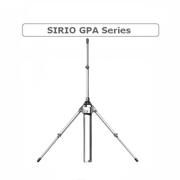 Sirio GPA 40-70 antena bazowa VHF 40-70MHz 1/4 fali długość 320cm (aluminiowa) np. pasmo leśne, pasmo 6m, 4m