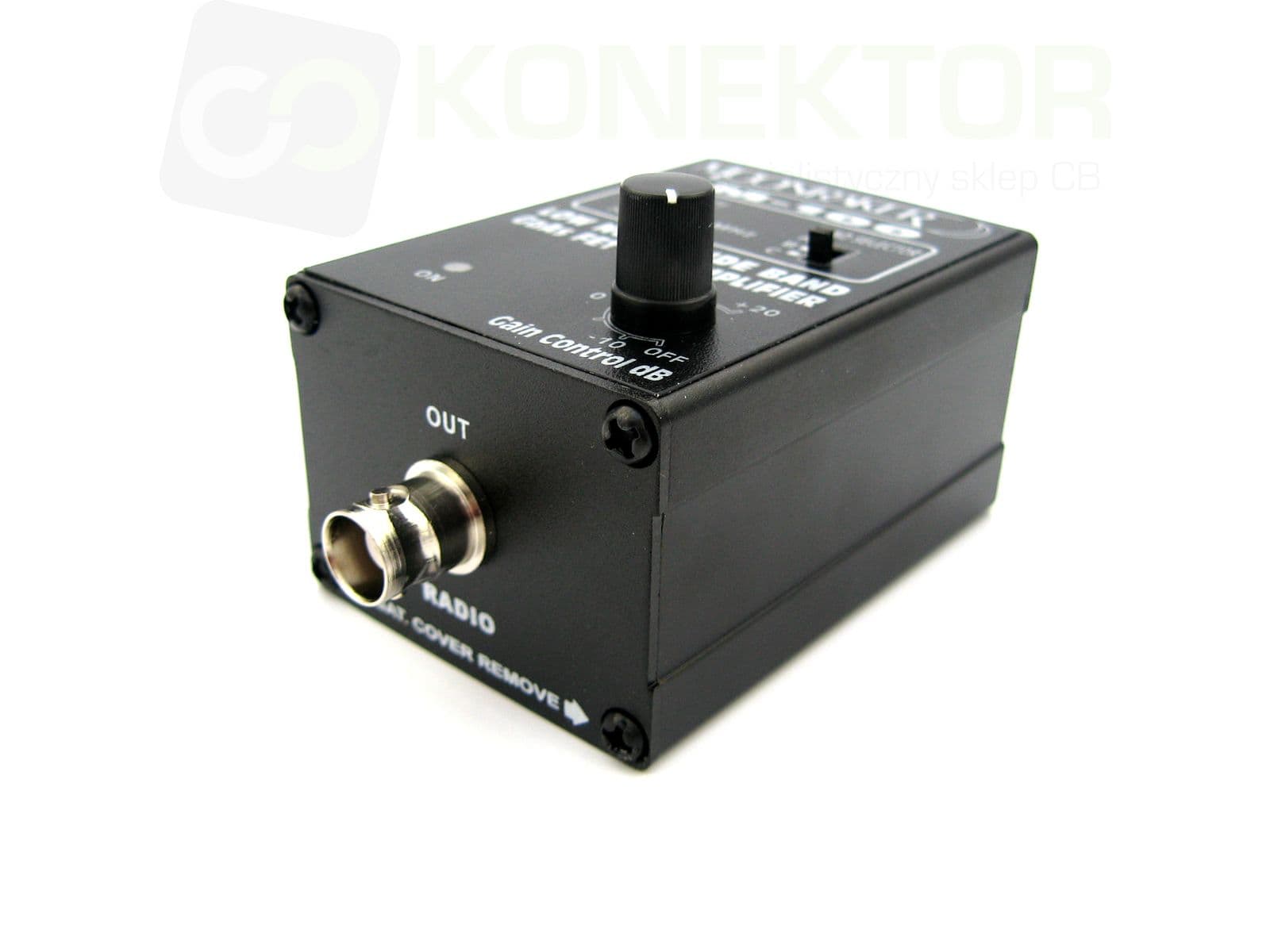 Przedwzmacniacz do skanera -10/+22dB - Moonraker M-100 Professional 24-2300MHz bardzo prosty w montażu, złącza BNC