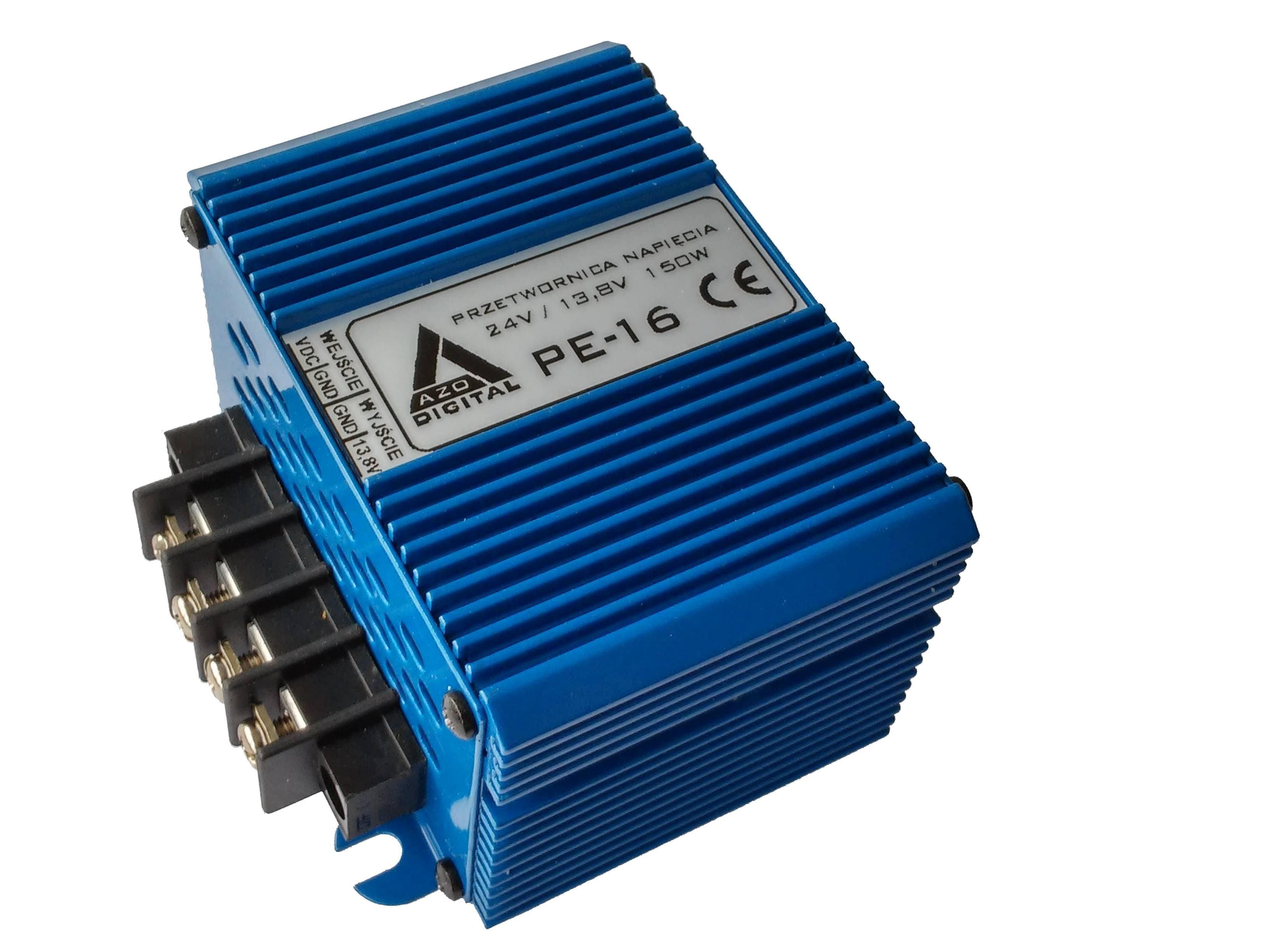 AZO PE-16 REDUKTOR NAPIĘCIA 24V/13,8V 150W przetwornica napięcia np. do CB radio, NAVI, radio samochodowe - 5 lat gwarancji, produkcja polska