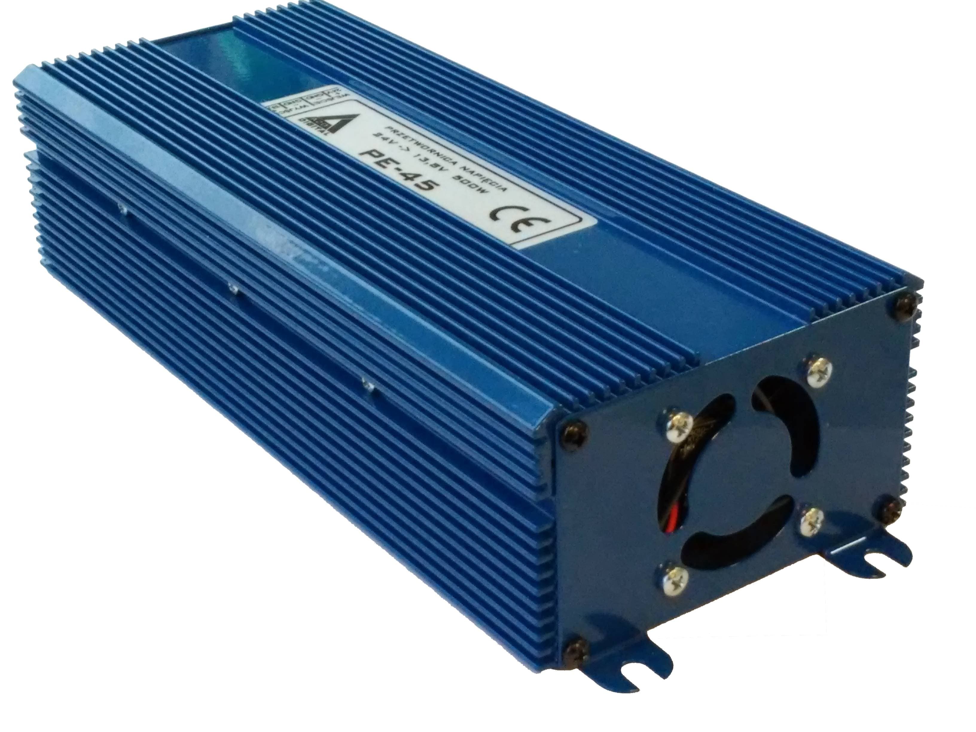 AZO PE-45 REDUKTOR NAPIĘCIA 24V/13,8V 500W przetwornica napięcia np. do CB radio, NAVI, radio samochodowe - 5 lat gwarancji, produkcja polska