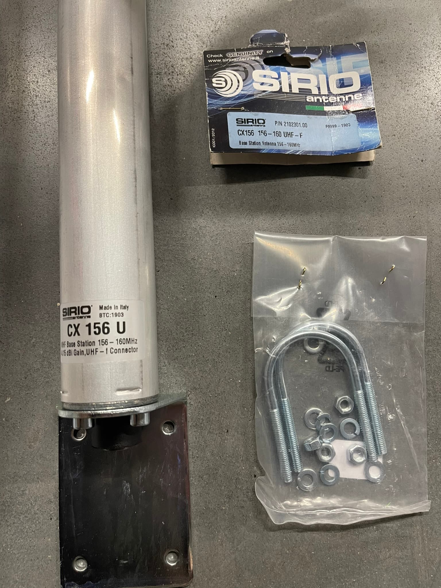 PRZECENA!! Sirio CX-156 U antena bazowa VHF 156-160MHz 3/4 fali długość 150cm (aluminiowa) - bez strojenia