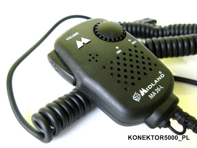 Mikrofonogłośnik Midland MA-26-L do Alan 42, Intek H-520, Albrecht AE 2990, PMR Midland G5, G6, G7, G9 i wielu innych