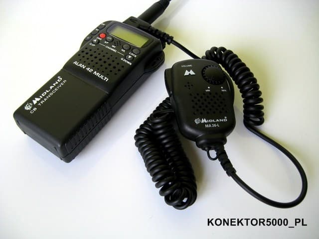 Mikrofonogłośnik Midland MA-26-L do Alan 42, Intek H-520, Albrecht AE 2990, PMR Midland G5, G6, G7, G9 i wielu innych