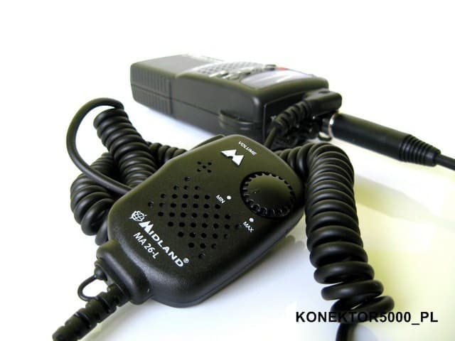 Mikrofonogłośnik Midland MA-26-L do Alan 42, Intek H-520, Albrecht AE 2990, PMR Midland G5, G6, G7, G9 i wielu innych