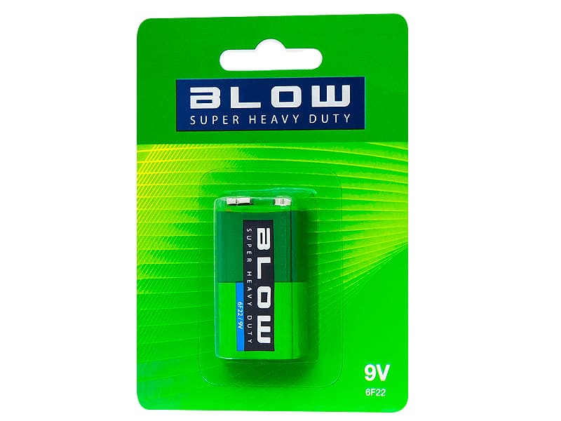 Bateria 9V 6F22 Blow Super Heavy Duty np. do mikrofonów CB ze wzmocnieniem, mierników grubości lakieru