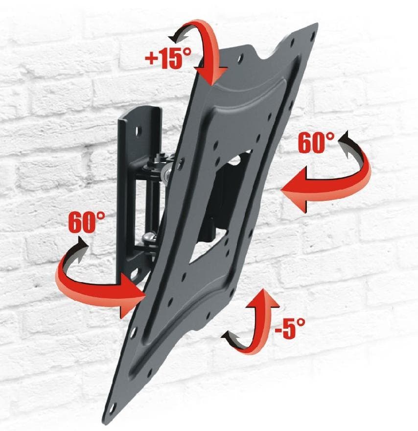 UCHWYT TV 13"-42" OPTICUM FLEXI SLIM, nachylenie do 15st. kąt obrotu do 60st. VESA 200x200 maks. LCD/LED/PLAZMA