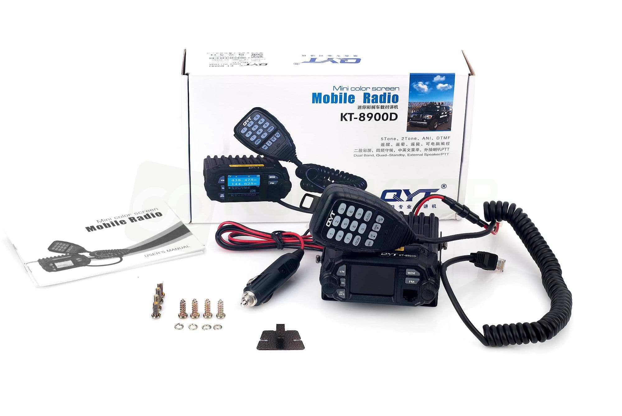 QYT KT-8900D EXPORT z QUAD WATCH 136-174/400-480MHz miniaturowy duobander przewoźny radiotelefon VHF/UHF - moc 25W