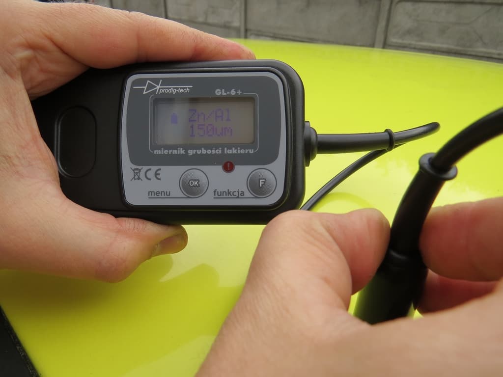 Prodig Tech GL-6S+ miernik grubości lakieru z sondą na przewodzie (do stali i aluminium) + asystent pomiaru LED - Łódź, Zbąszyńska 2 # grubościomierz lakieru #