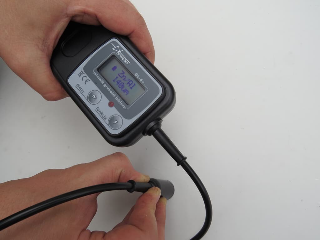 Prodig Tech GL-6S+ miernik grubości lakieru z sondą na przewodzie (do stali i aluminium) + asystent pomiaru LED - Łódź, Zbąszyńska 2 # grubościomierz lakieru #