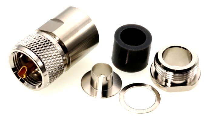 Wtyk UC-1 skręcany PL 259/9 na gruby przewód 10mm np. RG-213, RF-10, H-1000, HyperFlex 10 itp. superjakość PTFE/GOLD # KONEKTOR PRO #