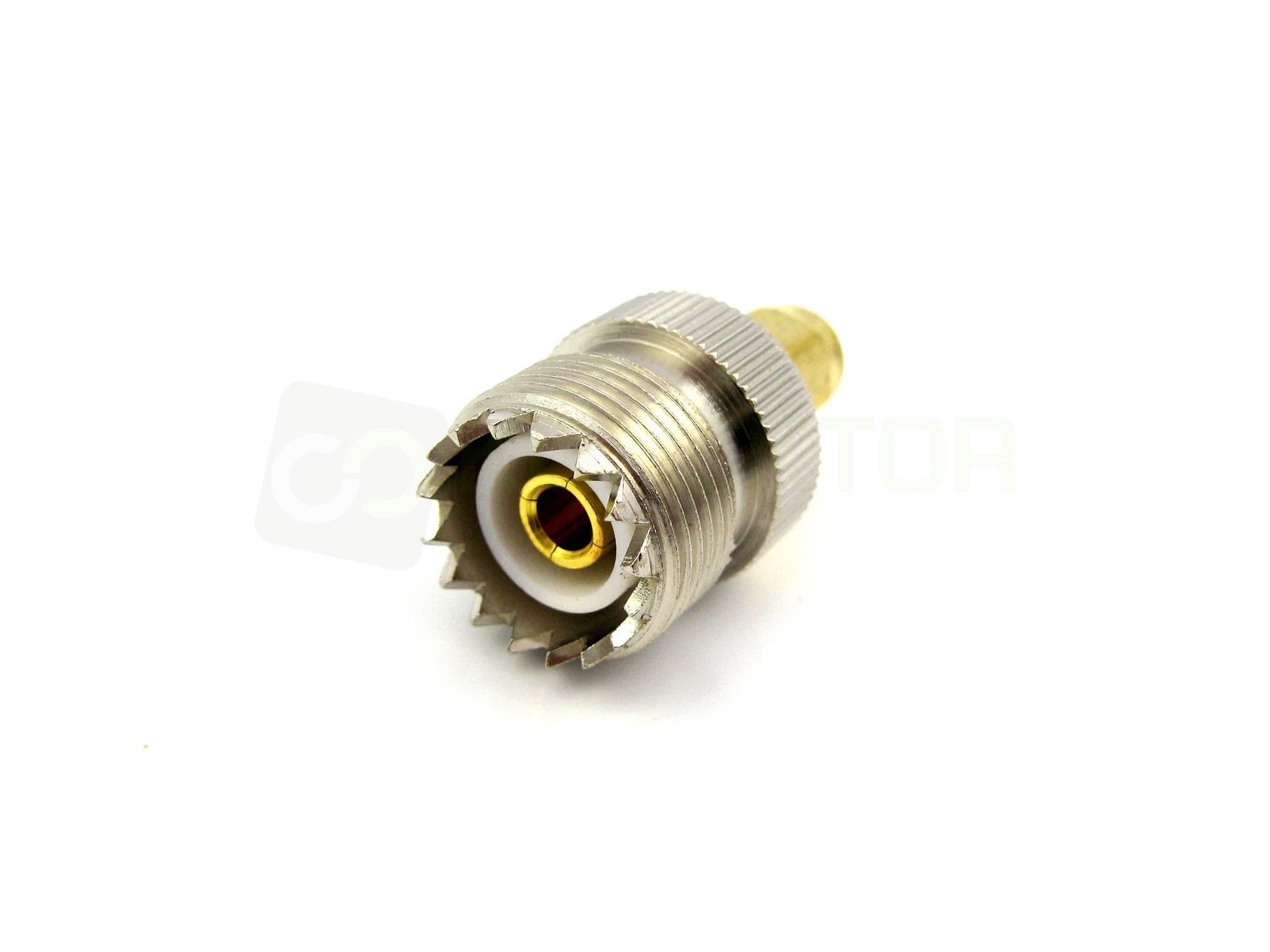 Adapter przejściówka SMA-M (męskie) / UC-1 np. do Baofeng UV-3R, Wouxun KG-UV8D, KG-UV9D, TYT MD-2017 - RADIORA PTFE/Gold