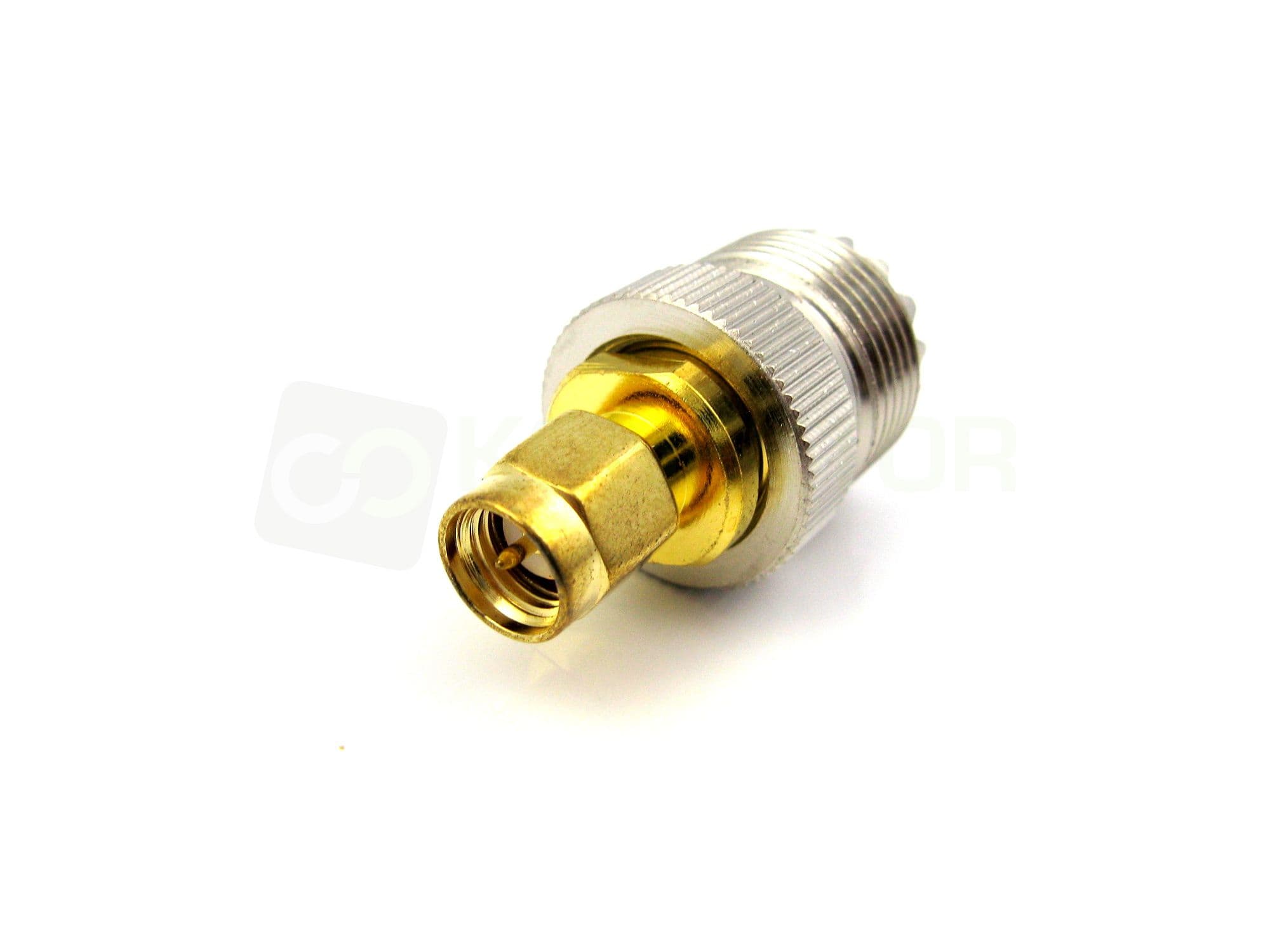 Adapter przejściówka SMA-M (męskie) / UC-1 np. do Baofeng UV-3R, Wouxun KG-UV8D, KG-UV9D, TYT MD-2017 - RADIORA PTFE/Gold