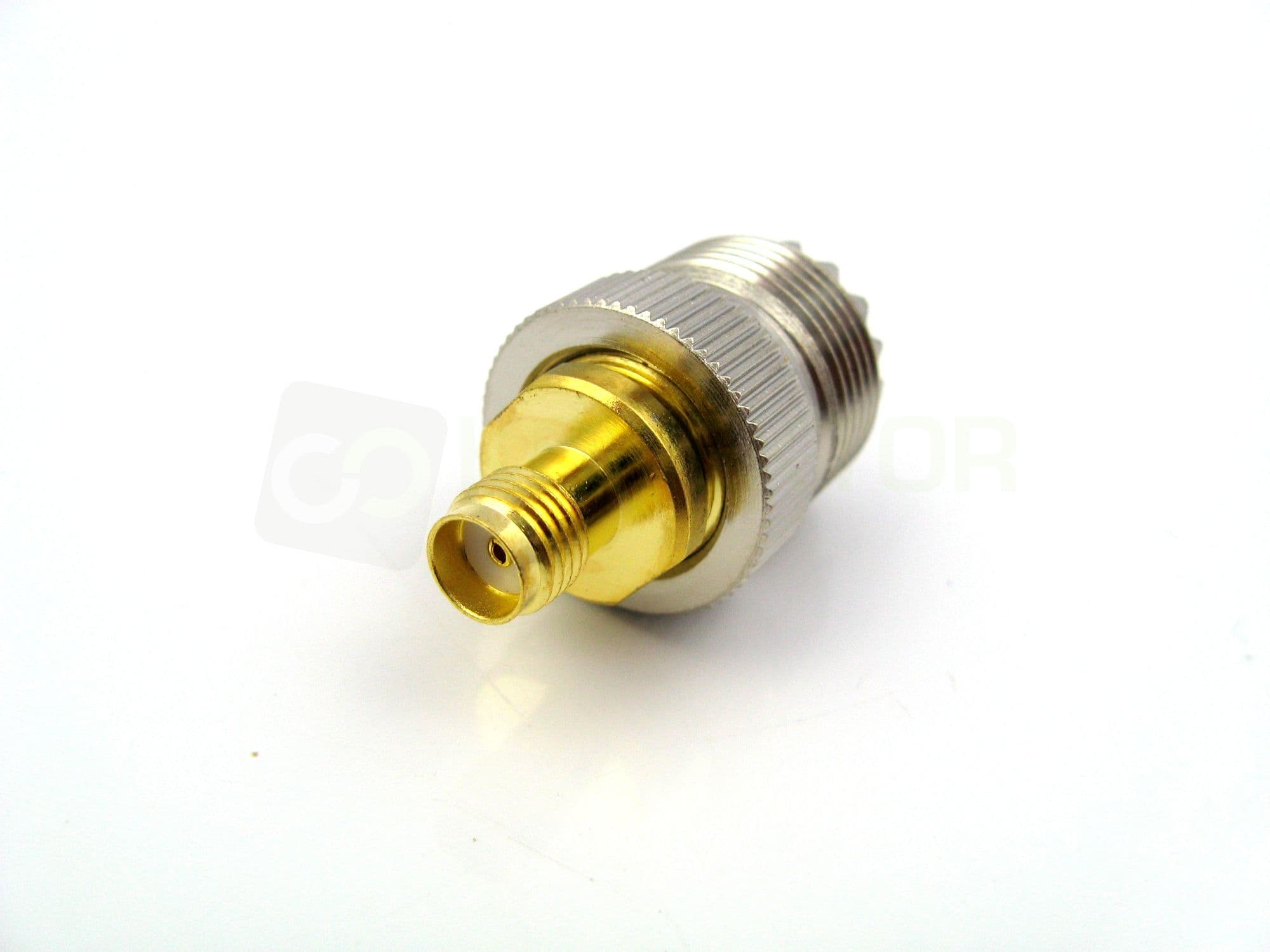 Adapter przejściówka SMA-F (żeńskie) / UC-1 do Baofeng UV-5R, UV-82 - RADIORA PTFE/Gold