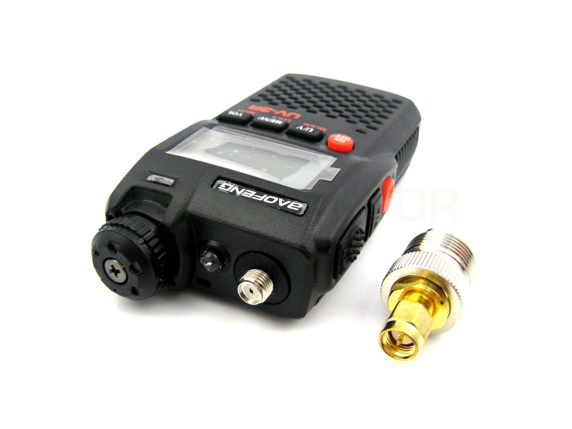 Adapter przejściówka SMA-M (męskie) / UC-1 np. do Baofeng UV-3R, Wouxun KG-UV8D, KG-UV9D, TYT MD-2017 - RADIORA PTFE/Gold