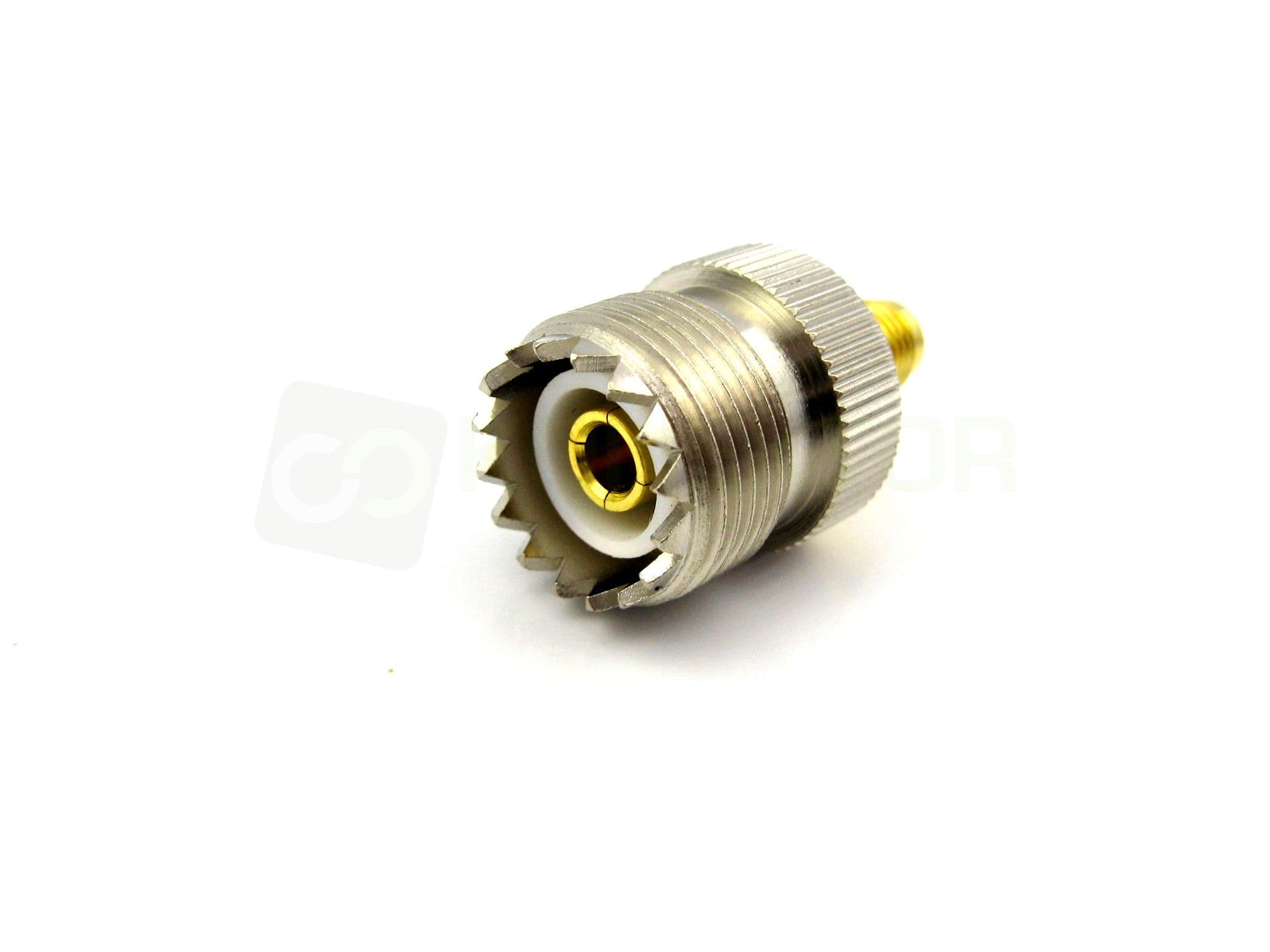 Adapter przejściówka SMA-F (żeńskie) / UC-1 do Baofeng UV-5R, UV-82 - RADIORA PTFE/Gold