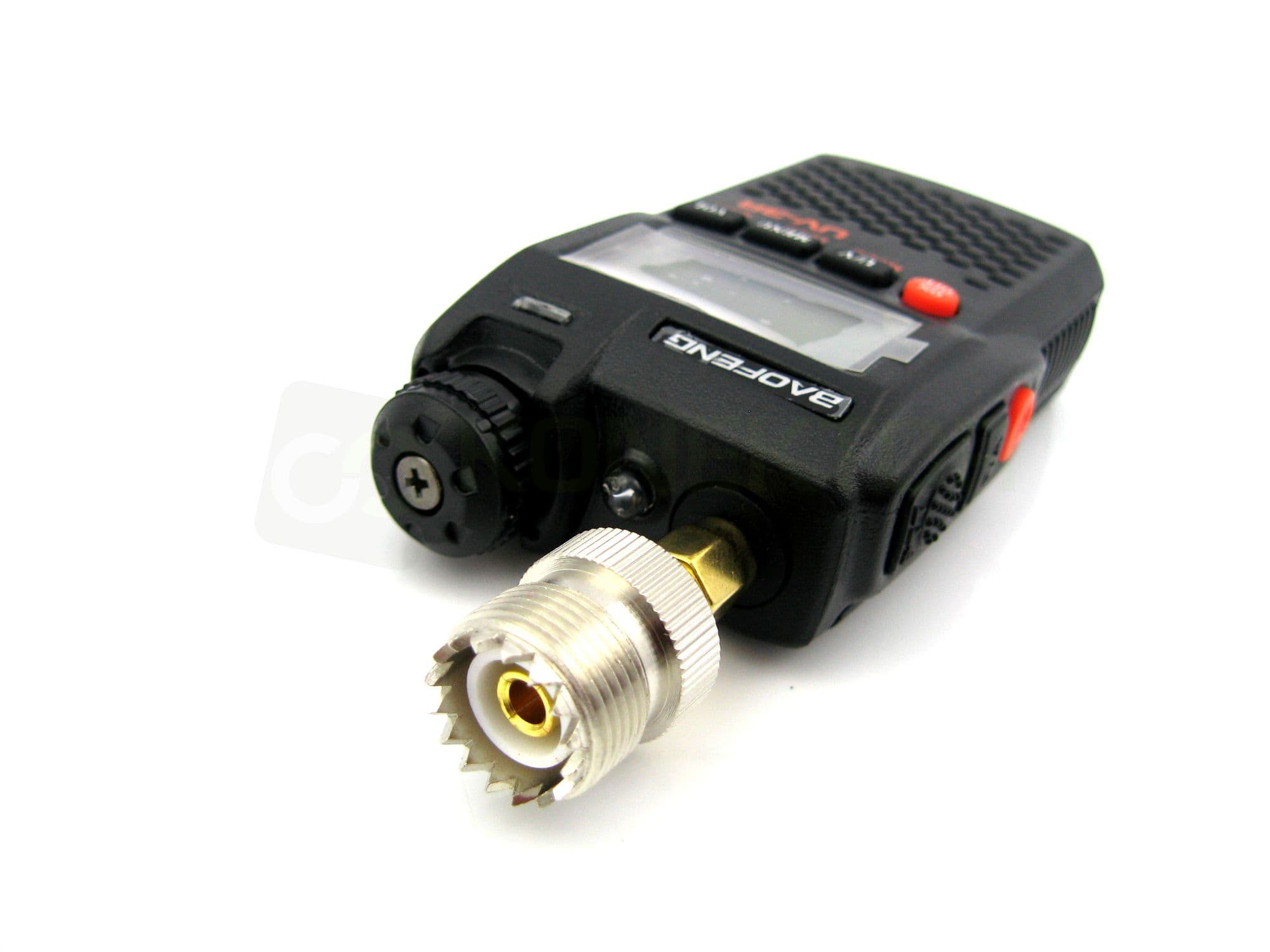 Adapter przejściówka SMA-M (męskie) / UC-1 np. do Baofeng UV-3R, Wouxun KG-UV8D, KG-UV9D, TYT MD-2017 - RADIORA PTFE/Gold