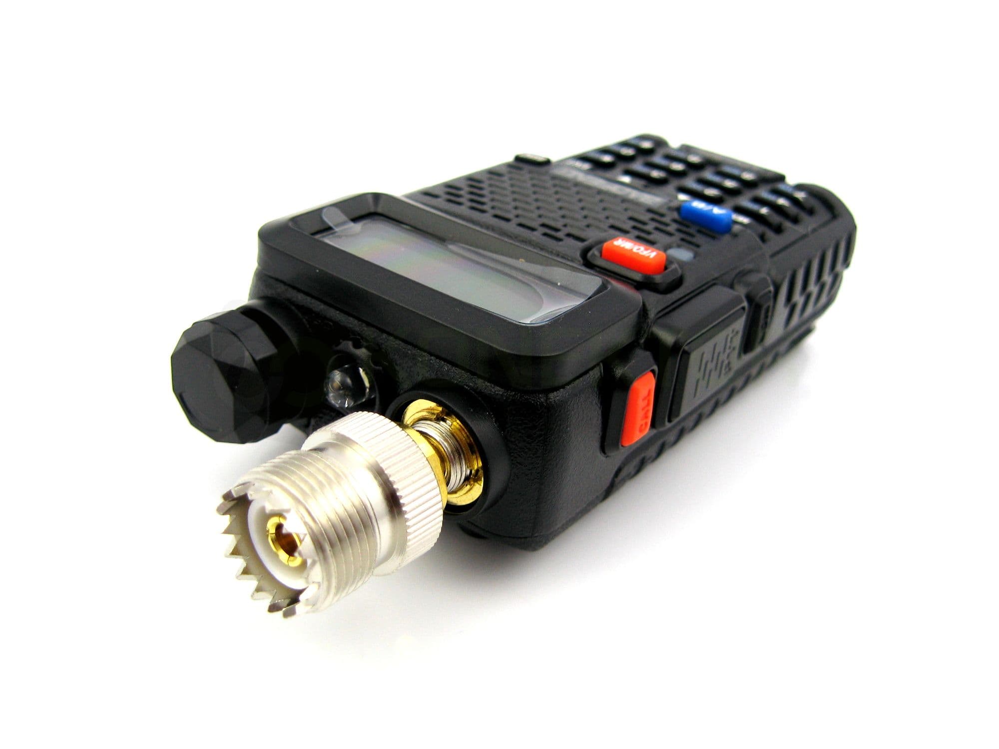Adapter przejściówka SMA-F (żeńskie) / UC-1 do Baofeng UV-5R, UV-82 - RADIORA PTFE/Gold