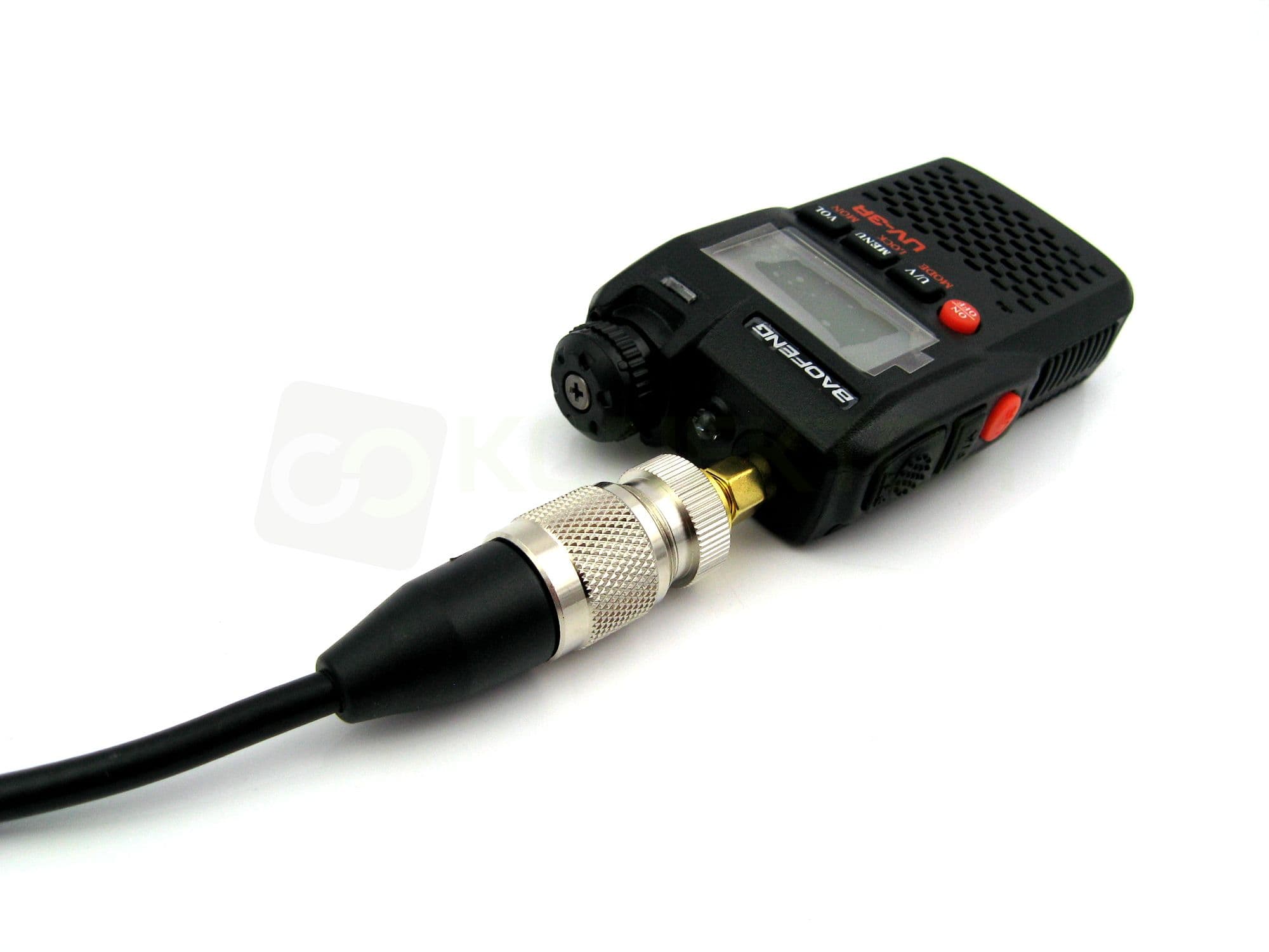 Adapter przejściówka SMA-M (męskie) / UC-1 np. do Baofeng UV-3R, Wouxun KG-UV8D, KG-UV9D, TYT MD-2017 - RADIORA PTFE/Gold