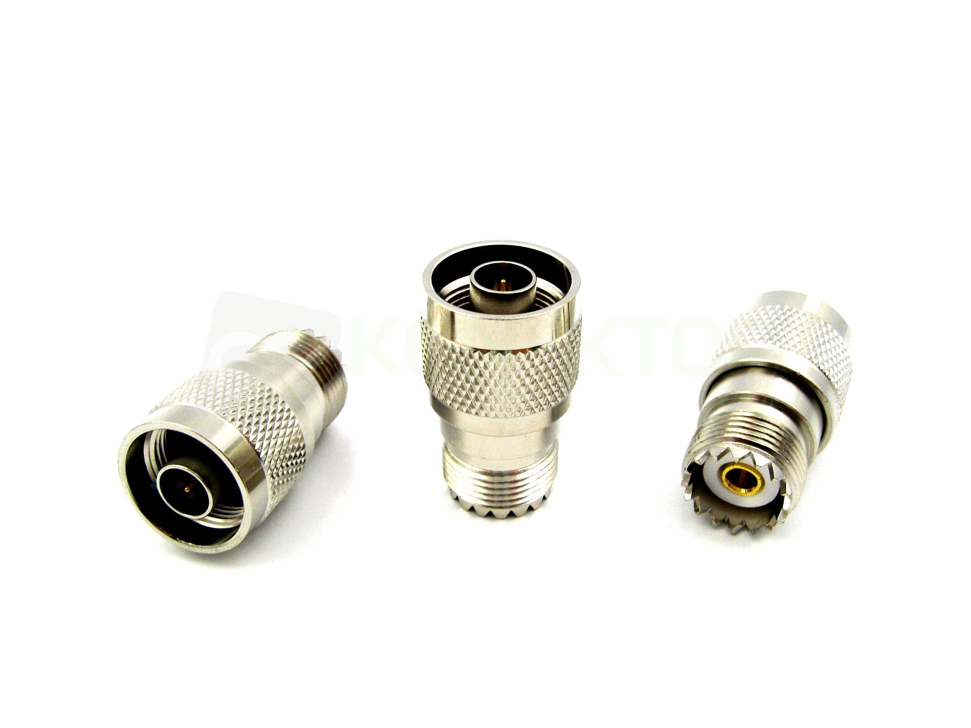 Adapter przejściówka gniazdo UHF (SO-239) / wtyk N - RADIORA PTFE/Gold