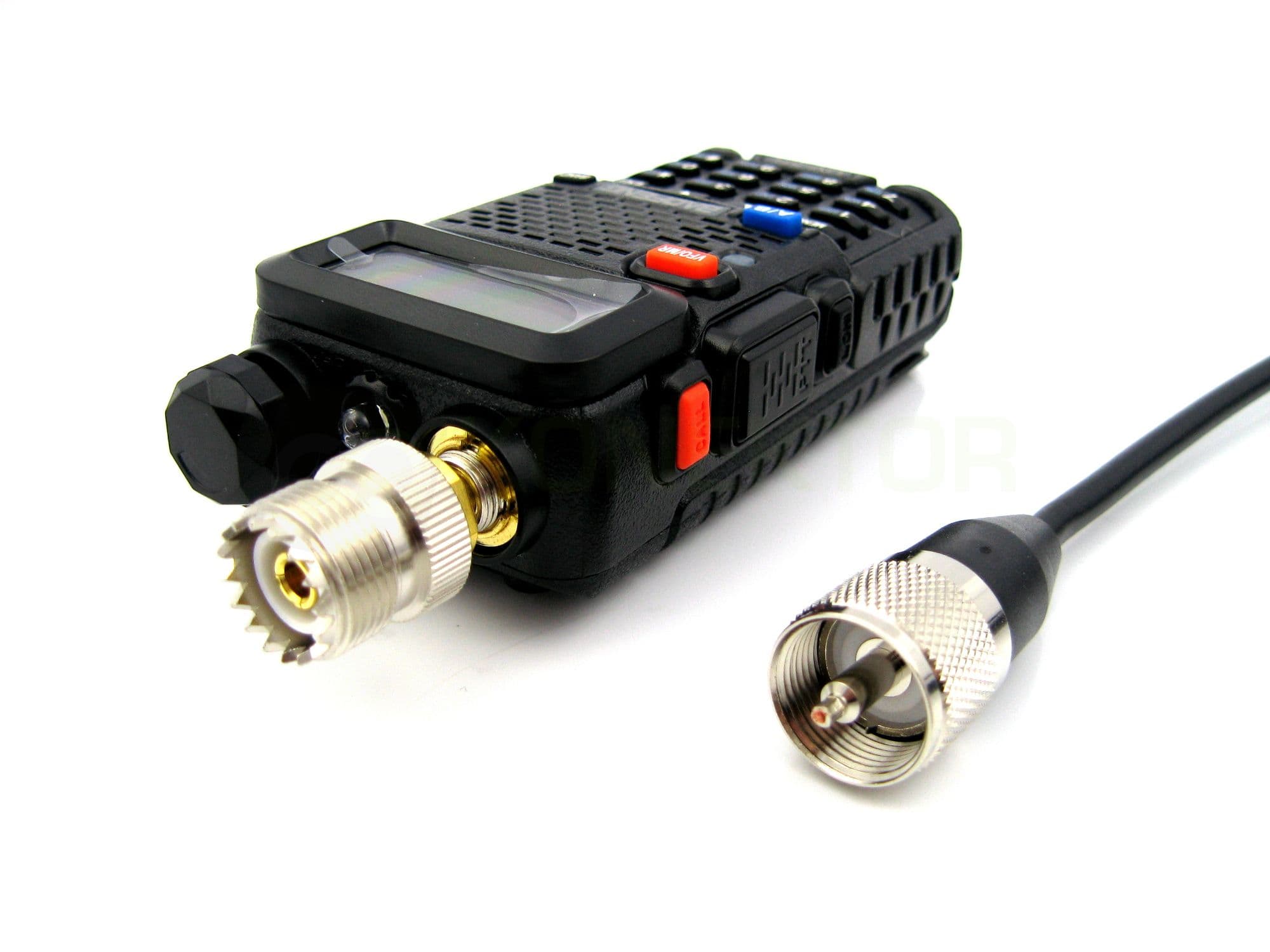 Adapter przejściówka SMA-F (żeńskie) / UC-1 do Baofeng UV-5R, UV-82 - RADIORA PTFE/Gold