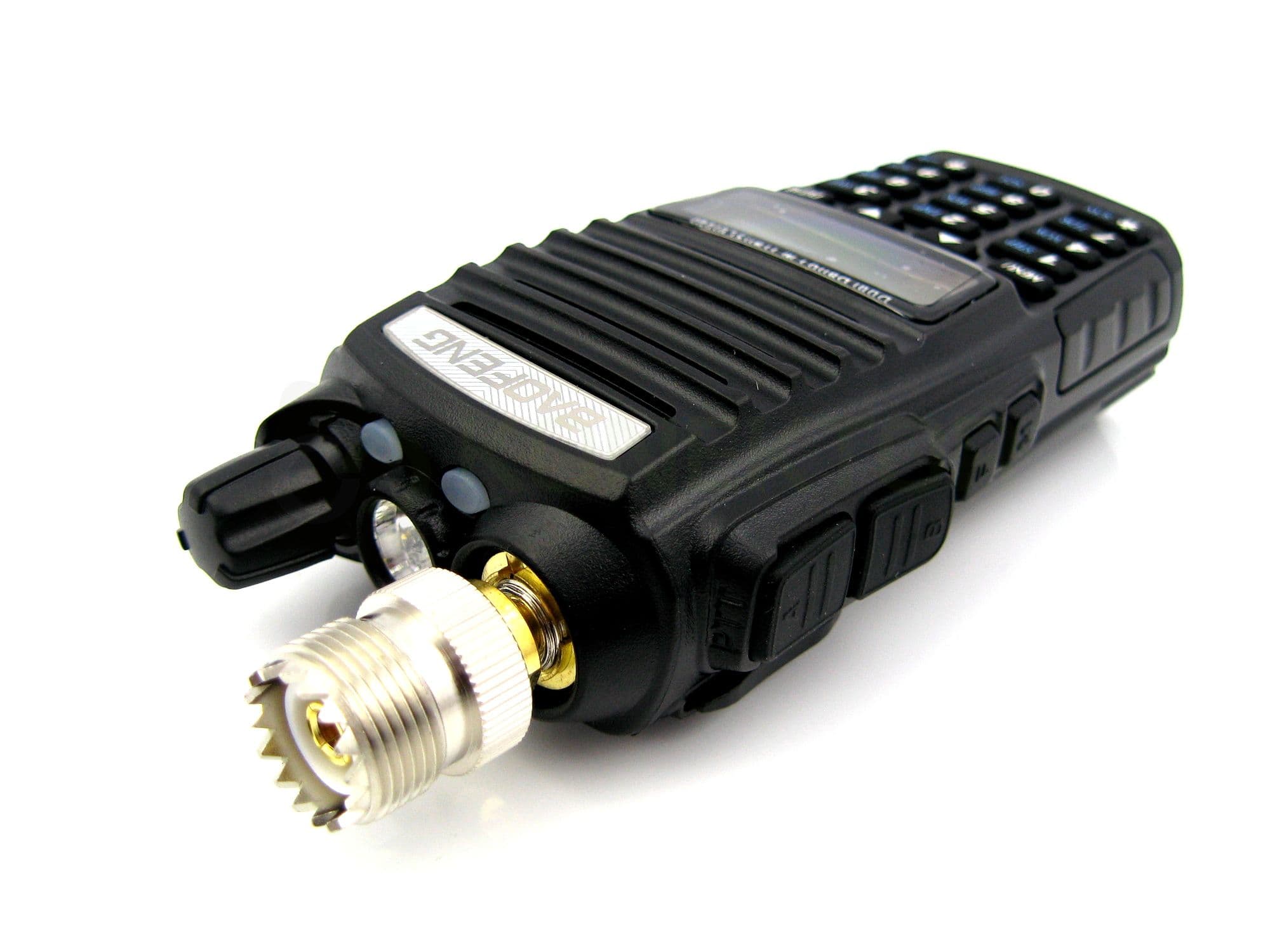 Adapter przejściówka SMA-F (żeńskie) / UC-1 do Baofeng UV-5R, UV-82 - RADIORA PTFE/Gold