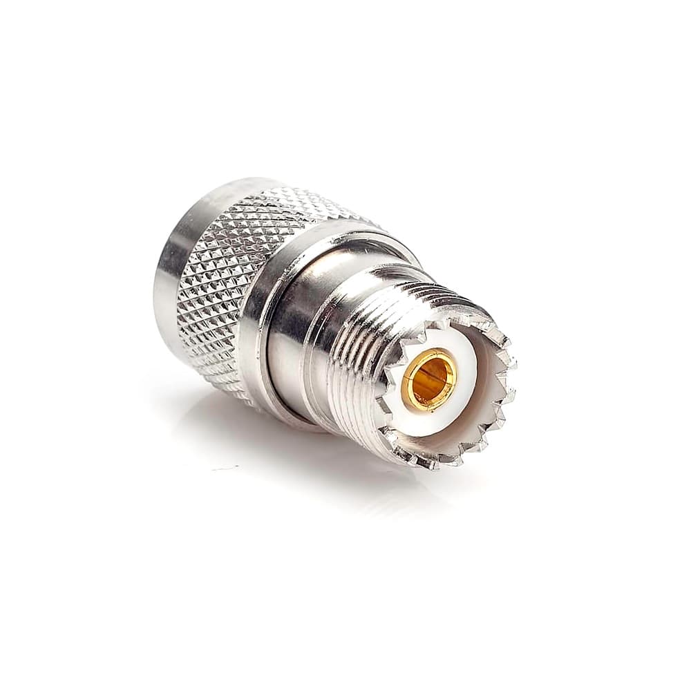 Adapter przejściówka gniazdo UHF (SO-239) / wtyk N - RADIORA PTFE/Gold