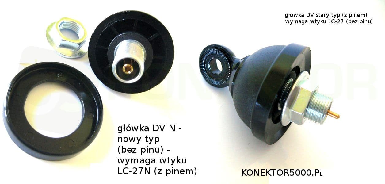 Przewód 4m RG-58 + wtyk LC-27N (z pinem) - okablowanie do głowic anten montażowych - oryginał Sirio