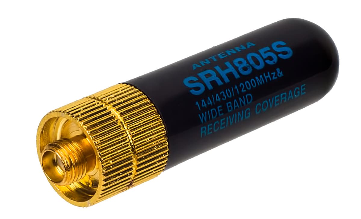 Radiora SRH-805 SMA-F superkrótka antena kciukowa (4,5cm) do krótkofalówek, skanerów, SDR np. do Baofeng UV-5R, UV-82, T-57, UV-B5, UV-B6, Wouxun KG-UV6D