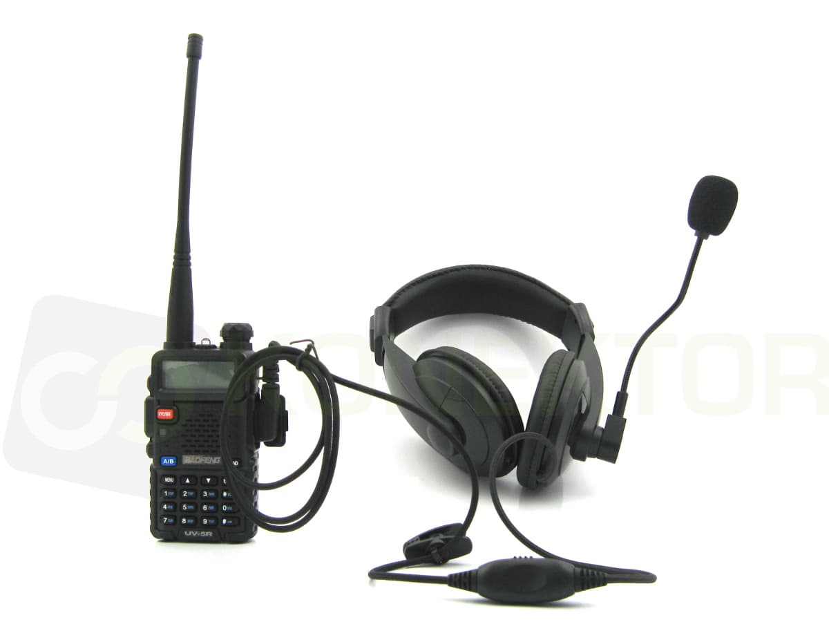 HEADSET (mikrofon na pałąku, słuchawki nauszne) wtyk K 2-pin Kenwood, Baofeng, Wouxun, TYT, Intek itp. - Radiora MIC-KEN3