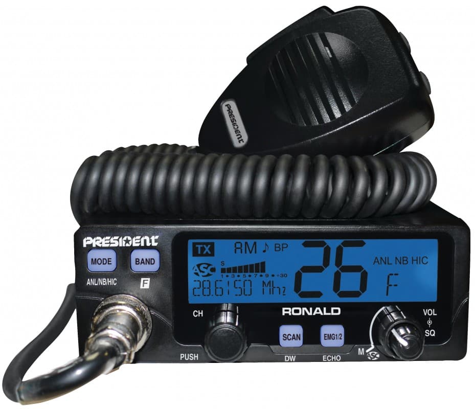 PRESIDENT RONALD AM/FM 50W radiotelefon amatorski na pasmo 10m (możliwość rozblokowania na CB)