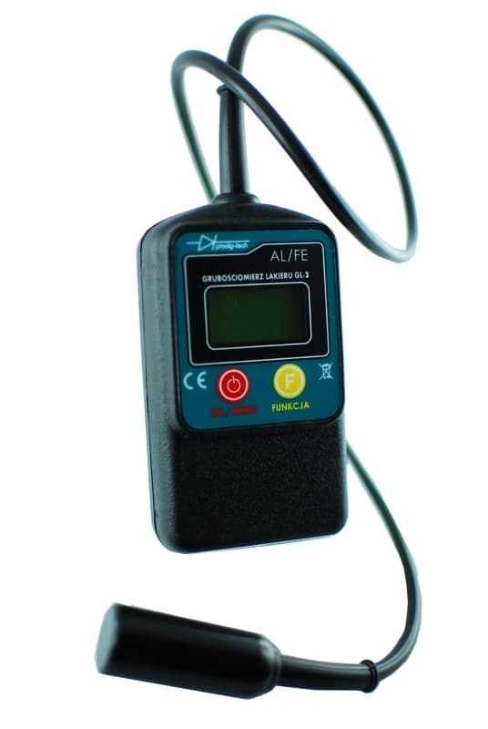 Prodig Tech GL-3S UV miernik grubości lakieru (stali + aluminium) TESTER UV, z sondą na przewodzie, funkcja hold - Łódź, Zbąszyńska 2 # grubościomierz lakieru #