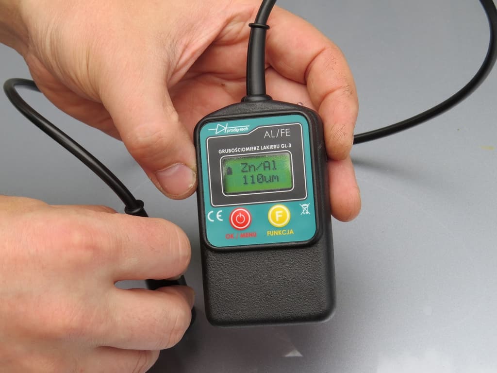 Prodig Tech GL-3S UV miernik grubości lakieru (stali + aluminium) TESTER UV, z sondą na przewodzie, funkcja hold - Łódź, Zbąszyńska 2 # grubościomierz lakieru #