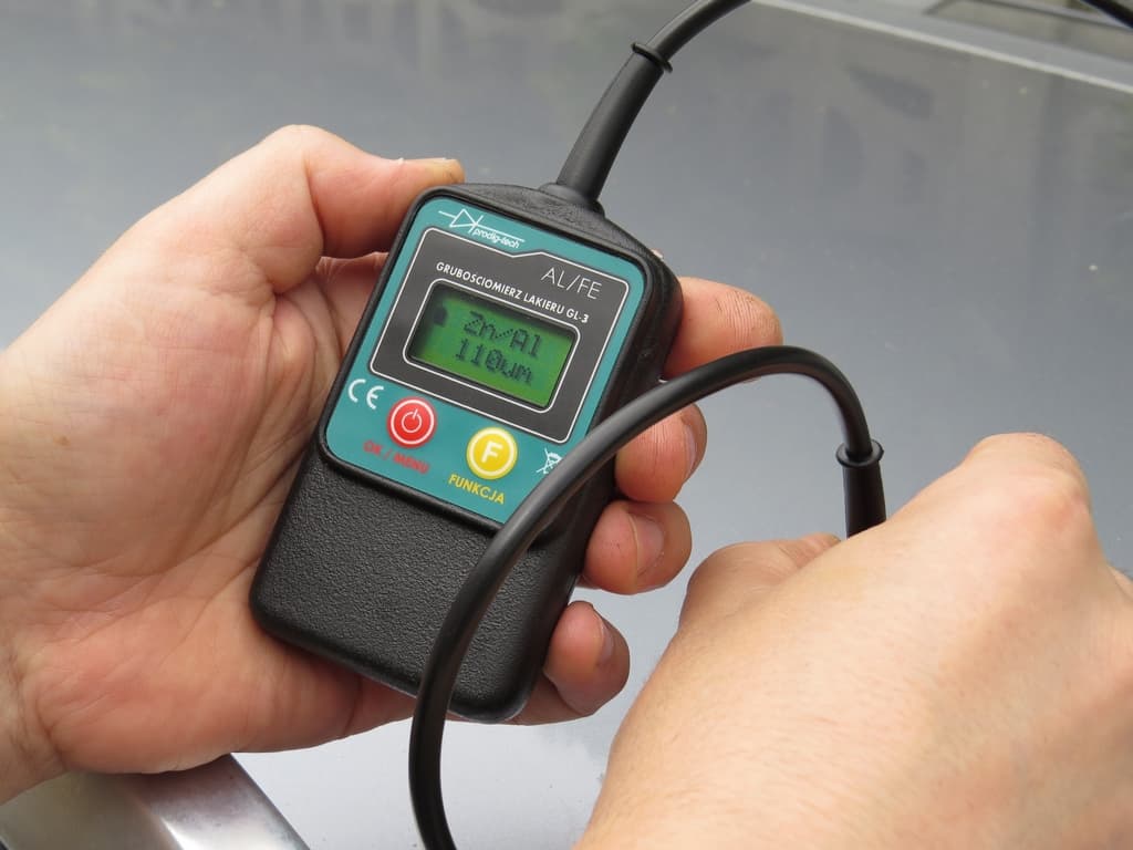Prodig Tech GL-3S UV miernik grubości lakieru (stali + aluminium) TESTER UV, z sondą na przewodzie, funkcja hold - Łódź, Zbąszyńska 2 # grubościomierz lakieru #