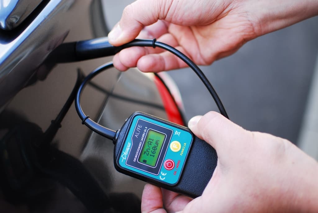 Prodig Tech GL-3S UV miernik grubości lakieru (stali + aluminium) TESTER UV, z sondą na przewodzie, funkcja hold - Łódź, Zbąszyńska 2 # grubościomierz lakieru #