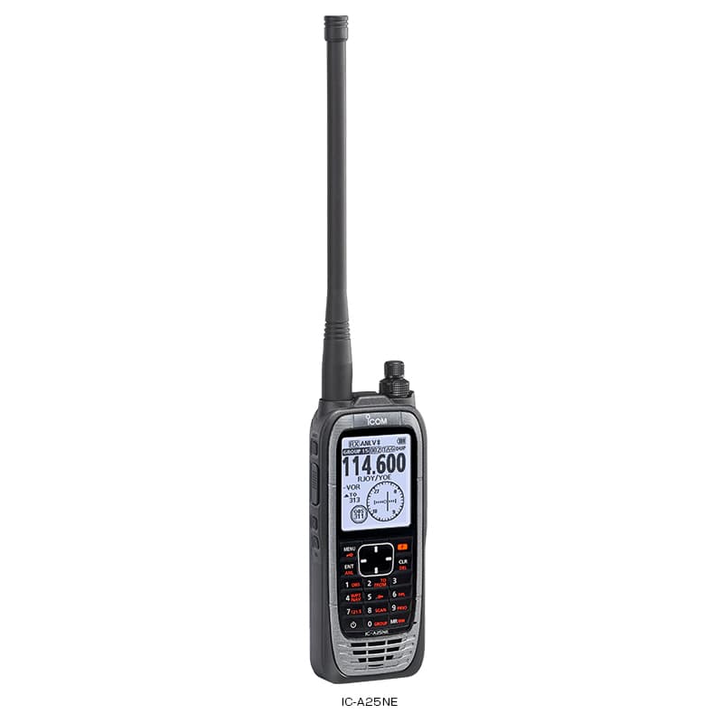 Icom IC-A25NE radiotelefon lotniczy ręczny, funkcje nawigacyjne VOR, GPS, IP-57, moc 6W Made in Japan