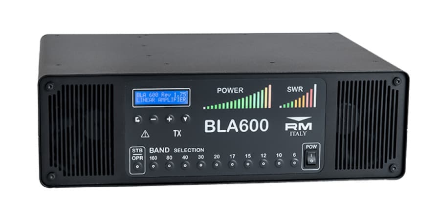 RM BLA 600 wzmacniacz mocy HF/6m 500W, wbudowany zasilacz, chłodzenie, 10 filtrów dolnoprzepustowych, wyświetlacz LCD