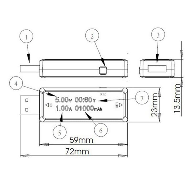 MIERNIK TESTER USB 2.0 KEWEISI KWS-V20 USB 2.0 4-20V - do sprawdzania ładowarek, powerbanków, gniazd USB itp. Łódź, Zbąszyńska 2