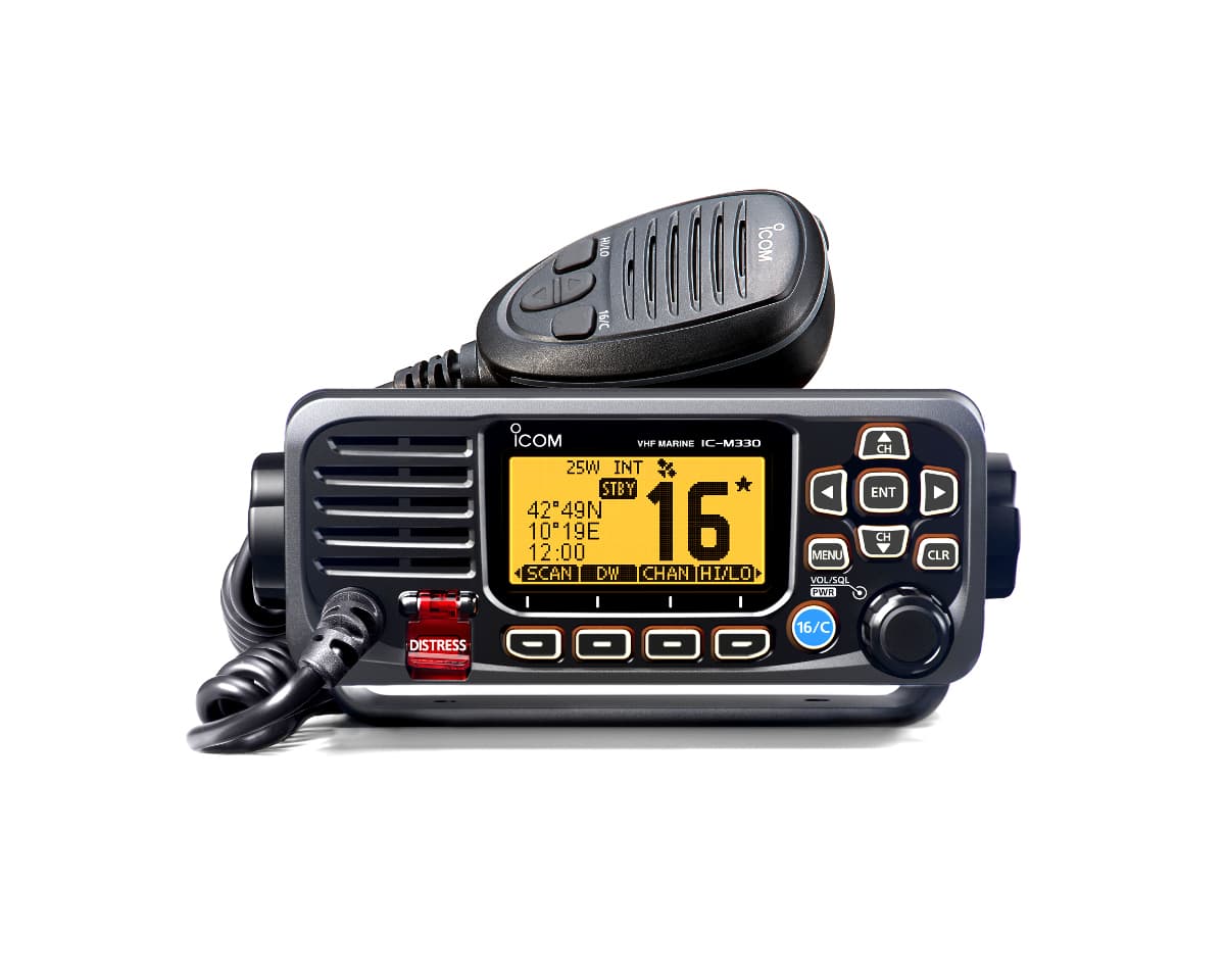 Icom IC-M330GE z odbiornikiem GPS stacjonarny radiotelefon morski / jachtowy WODOODPORNY IPX7, z DSC, duża moc 25W Made in Japan (następca IC-M323G)