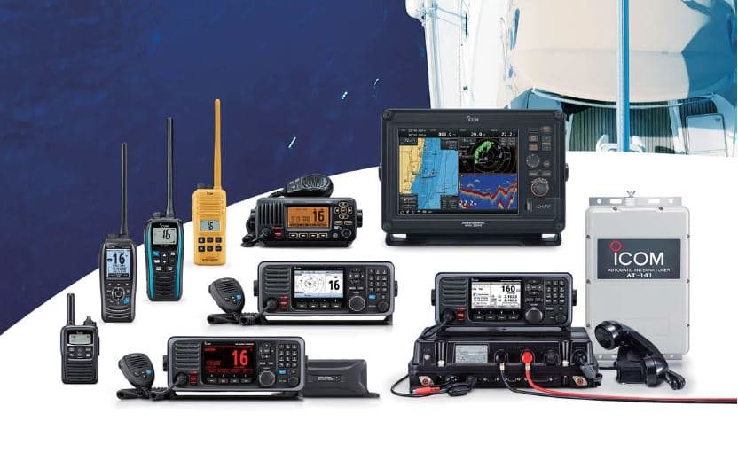 Icom IC-M330GE z odbiornikiem GPS stacjonarny radiotelefon morski / jachtowy WODOODPORNY IPX7, z DSC, duża moc 25W Made in Japan (następca IC-M323G)