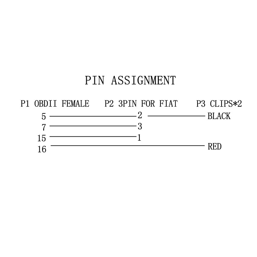 ADAPTER FIAT OBD-II 16-PIN NA 3-PIN przejściówka do interfejsów diagnostycznych
