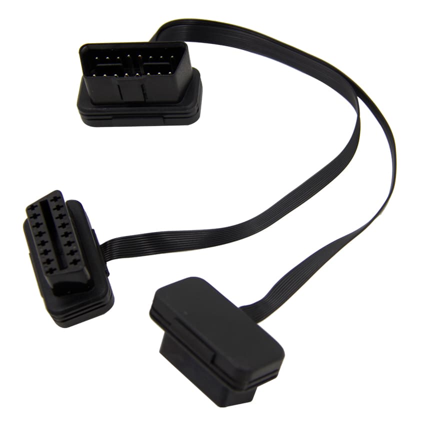 Rozgałęźnik podwójny OBD-II 24cm PŁASKI KABEL np. do interfejsów diagnostycznych (rozgałęziacz kabel ELM 327) - Łódź, Zbąszyńska 2
