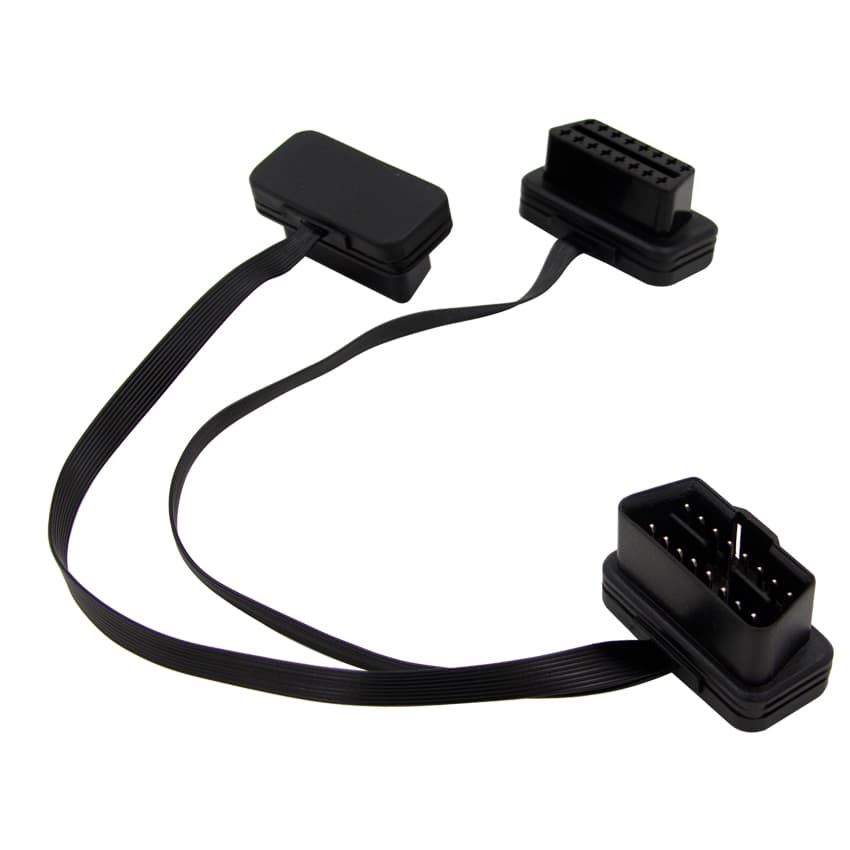 Rozgałęźnik podwójny OBD-II 24cm PŁASKI KABEL np. do interfejsów diagnostycznych (rozgałęziacz kabel ELM 327) - Łódź, Zbąszyńska 2