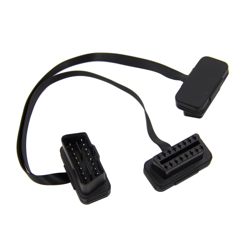 Rozgałęźnik podwójny OBD-II 24cm PŁASKI KABEL np. do interfejsów diagnostycznych (rozgałęziacz kabel ELM 327) - Łódź, Zbąszyńska 2