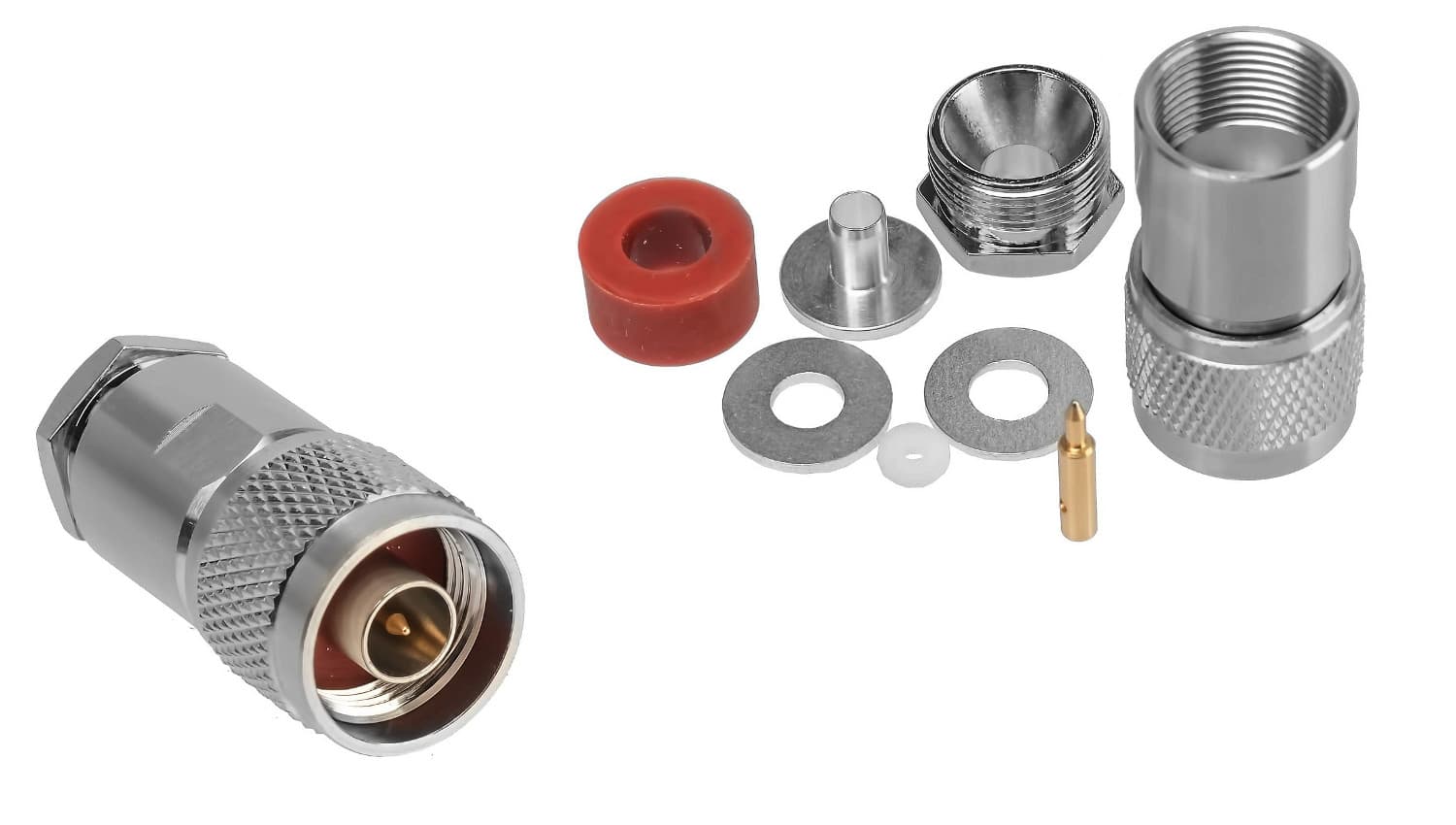Wtyk N skręcany na przewód RG-213, H-1000 PTFE/Gold RADIORA