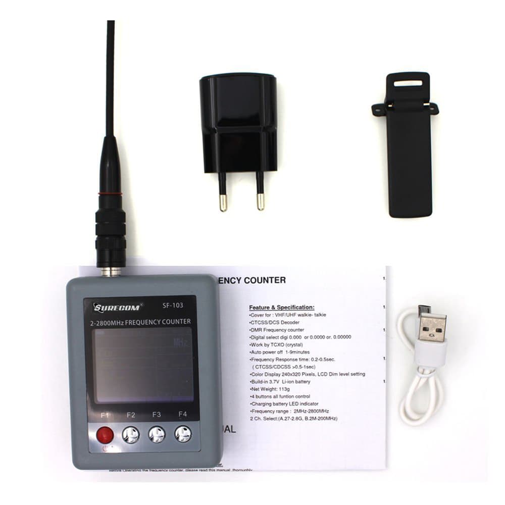 SURECOM SF-103 miernik częstotliwości 2MHz - 2.8GHz licznik częstotliwości z TCXO HF/VHF/UHF skan CTCSS/DCS obsługa DMR