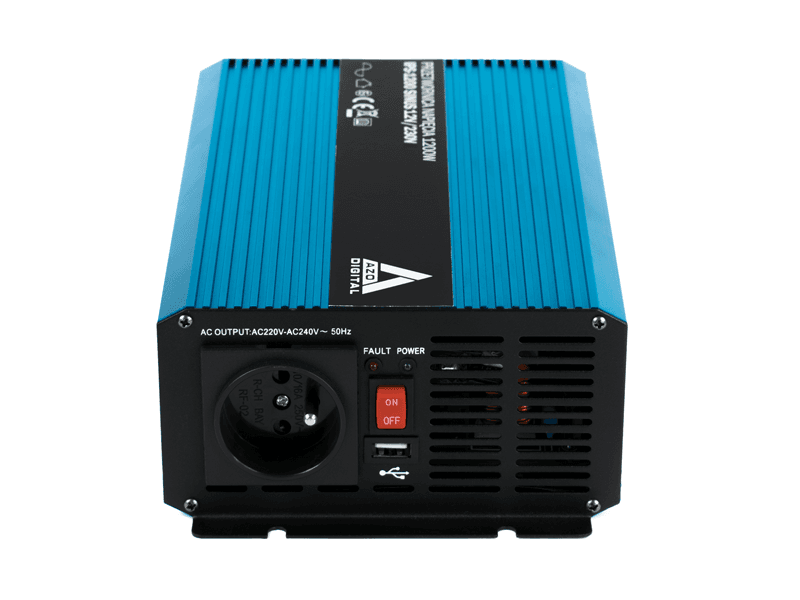 AZO IPS-1200-S SINUS PRZETWORNICA NAPIĘCIA 12V/230V 1200W z miękkim startem np. POMPY LODÓWKI - 3 lata gwarancji